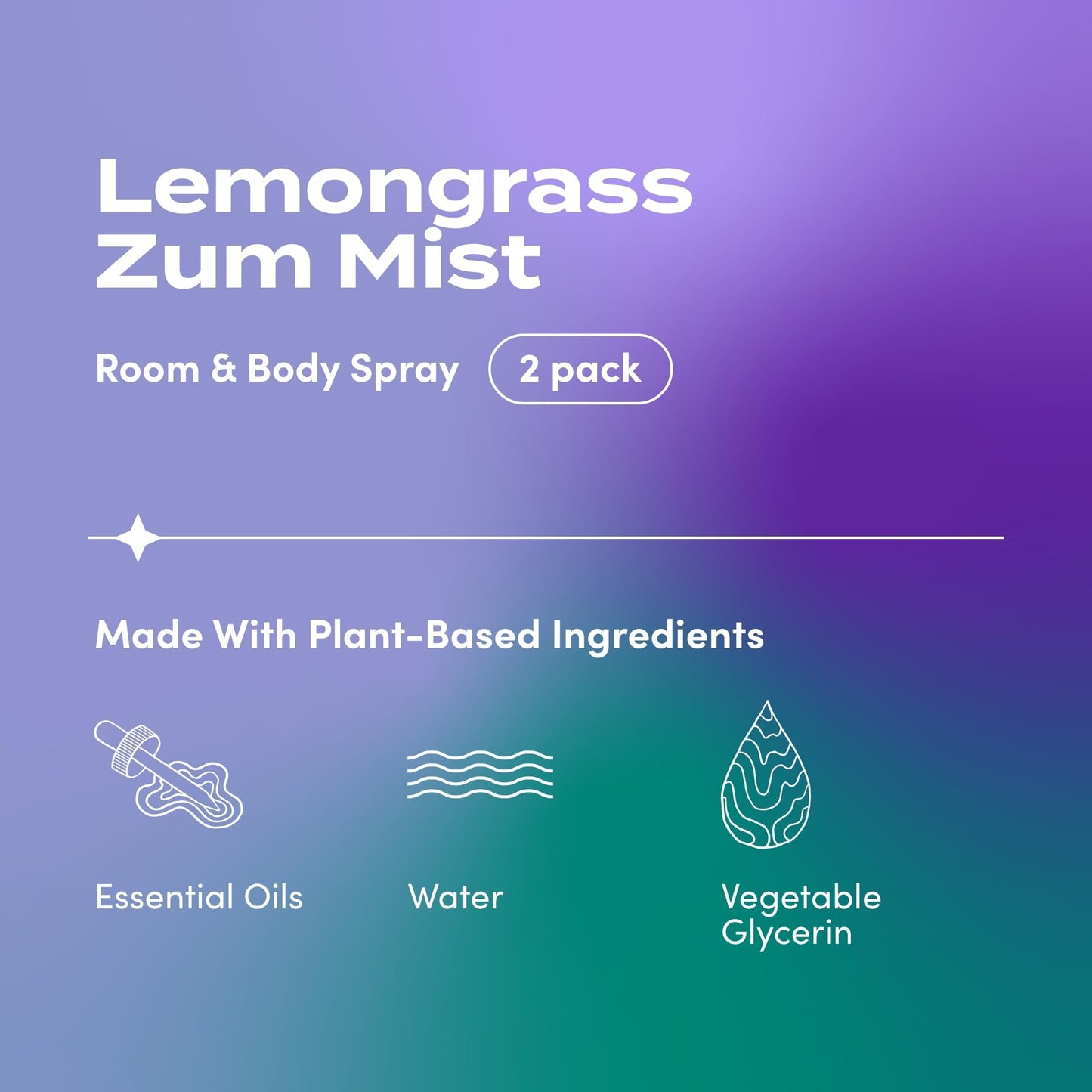 Indigo Wild Zum Mist Lemongrass Room & Body Spray | 4 oz 2 Pack