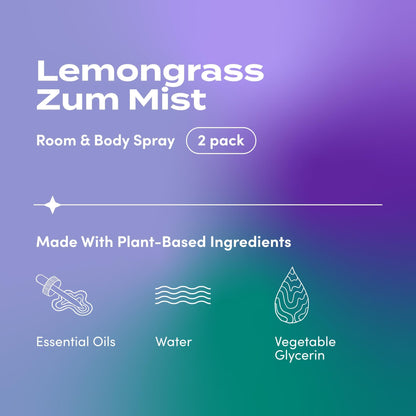 Indigo Wild Zum Mist Lemongrass Room & Body Spray | 4 oz 2 Pack
