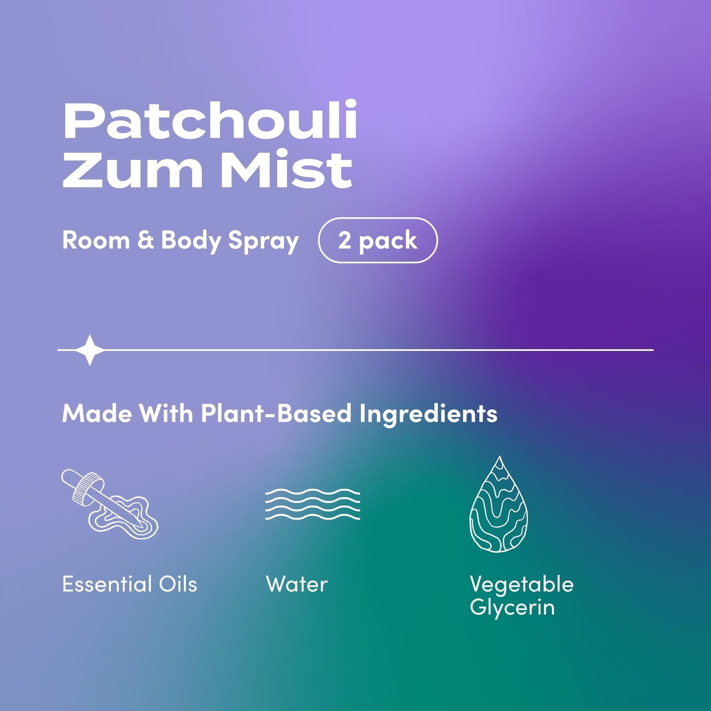 Indigo Wild Zum Mist Patchouli Room & Body Spray – 4 oz 2-pack