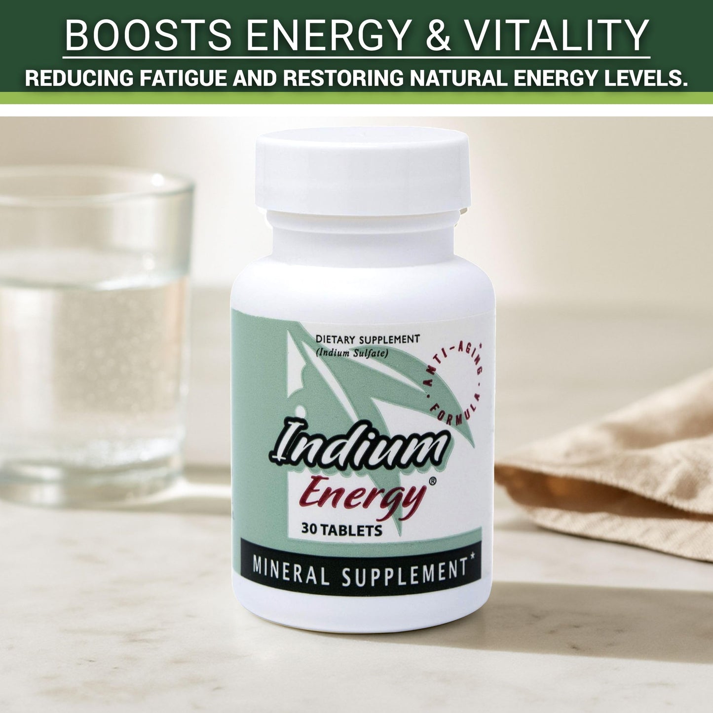 Indium Energy - All-Natural Anti-Aging & Energy Support (30 Count) | EAST PARK Research