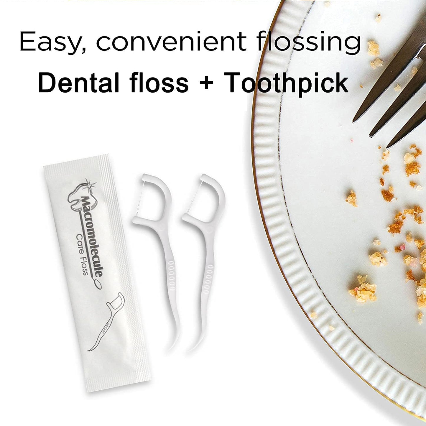 300 Count Dental Floss Picks - Individually Wrapped, Travel Flossers