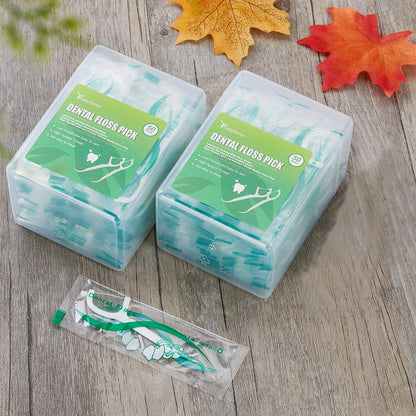 Dental Floss Picks – 100 Count Travel Flossers in Individual Wrappers | Gift Box