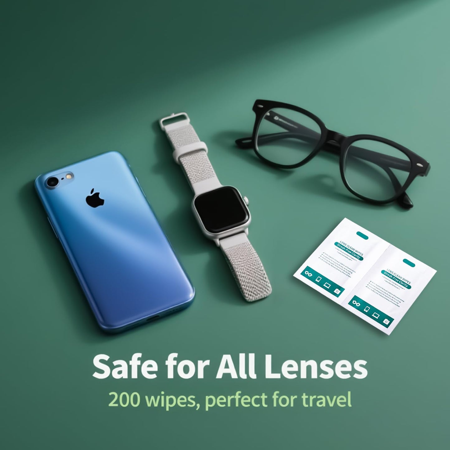 Eye Glasses Cleaner Wipes – Lens Wipes for Glasses & Sunglasses – 200PCS, Individually Wrapped
