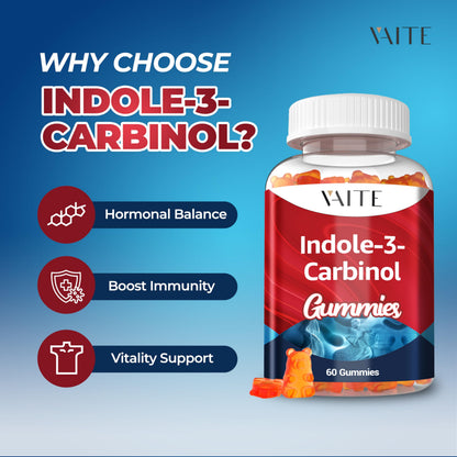 Indole-3-Carbinol 400mg Gummies – Hormonal Balance & Antioxidant Support | 60 Vegan Chewables (Non-GMO, Gluten-Free)