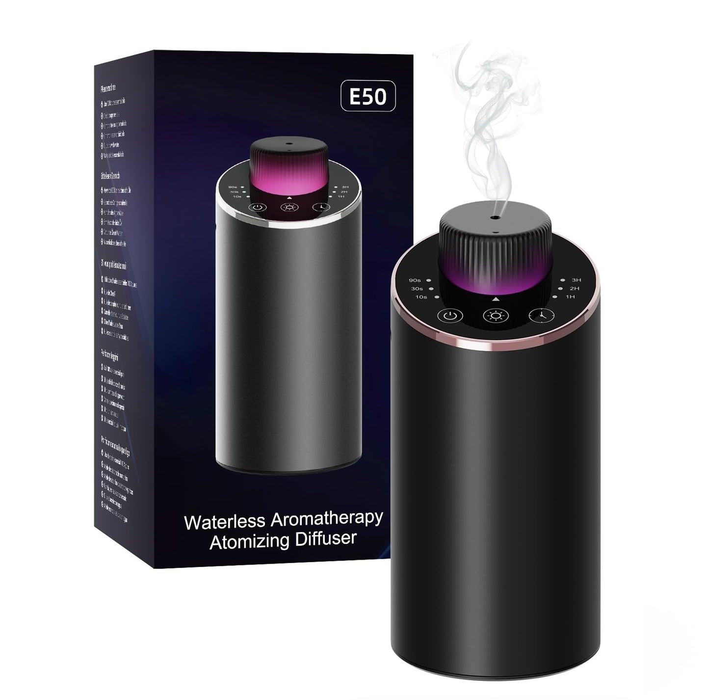 INXDOLHOM Waterless Essential Oil Diffuser | Portable Car & Home Nebulizer, 3 Timers
