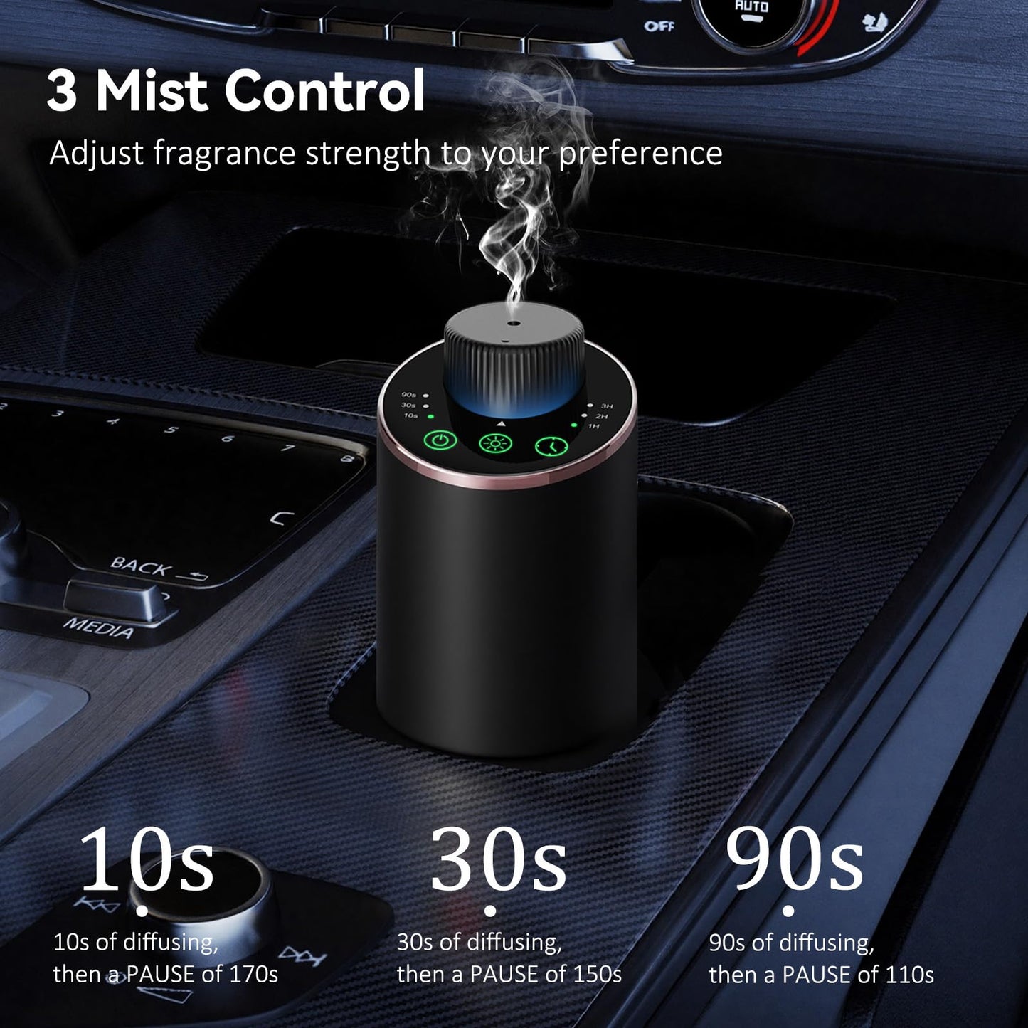 INXDOLHOM Waterless Essential Oil Diffuser | Portable Car & Home Nebulizer, 3 Timers
