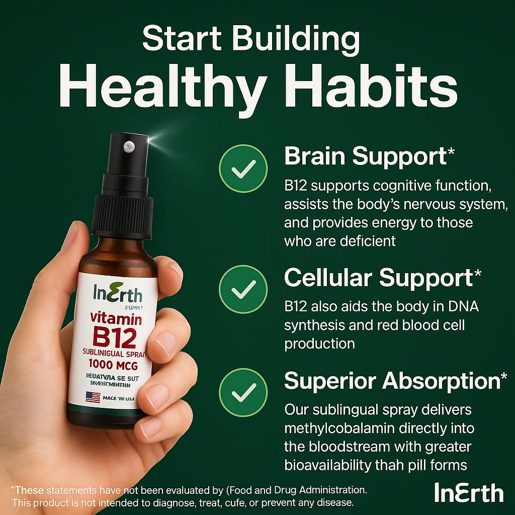 InErth Liposomal B12 Oral Spray – 1000 mcg Methylcobalamin