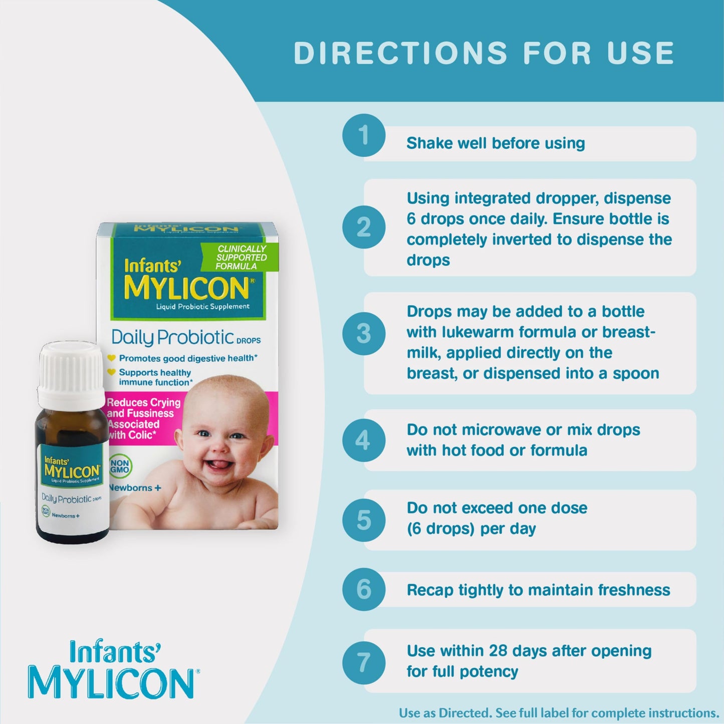 Infants' Mylicon Daily Probiotic Drops – Colic & Fussiness, 8 mL, 21 Doses