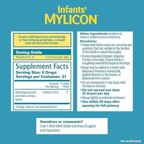 Infants' Mylicon Daily Probiotic Drops – Colic & Fussiness, 8 mL, 21 Doses