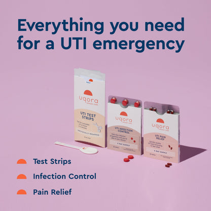 Uqora UTI Emergency Kit 2-Pack – Test Strips, Pain Relief & Infection Control