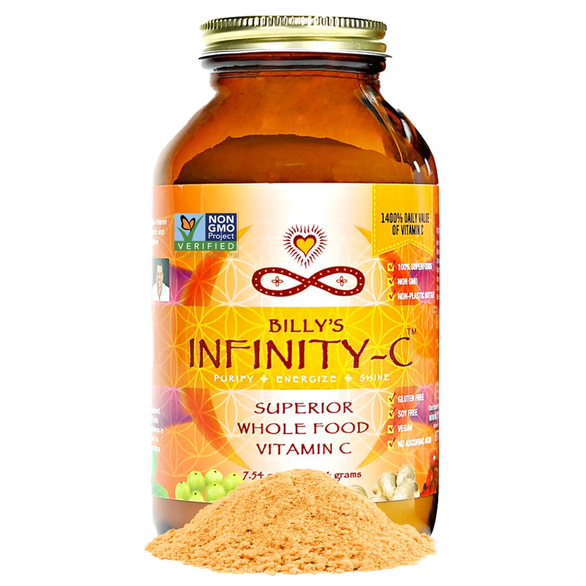 Infinity-C Organic Whole-Food Vitamin C Powder – 1000mg, Acerola, Camu Camu & Amla (30 Servings) BritishVita | Premium UK Vitamins & Wellness Supplements