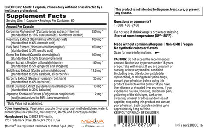 Klaire Labs Inflathera SFI - Phytonutrient Turmeric & Knotweed Blend (60 Capsules)