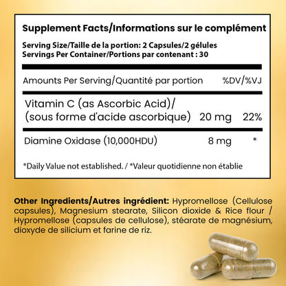 Infuse Allurè Premium Histamine Blocker DAO - Made in USA | 60 Capsules