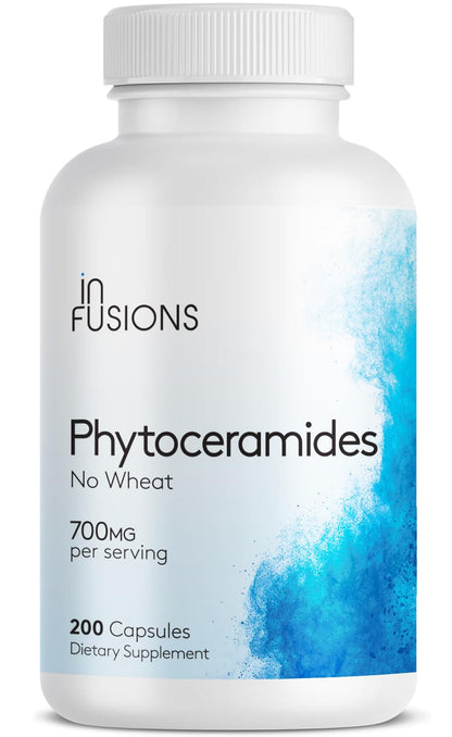Infusions International Phytoceramides 200 Capsules | Skin Repair & Anti-Aging | Plant-Derived Ceramides 700mg | Gluten Free & Non-GMO
