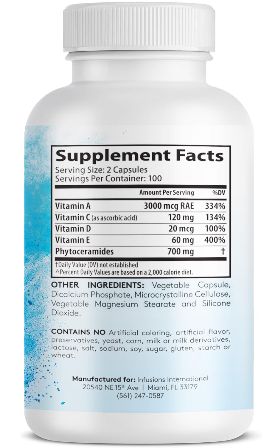 Infusions International Phytoceramides 200 Capsules | Skin Repair & Anti-Aging | Plant-Derived Ceramides 700mg | Gluten Free & Non-GMO