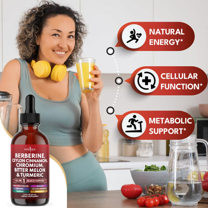 Berberine with Ceylon Cinnamon Liquid Drops – Immune Support Formula (2 oz)