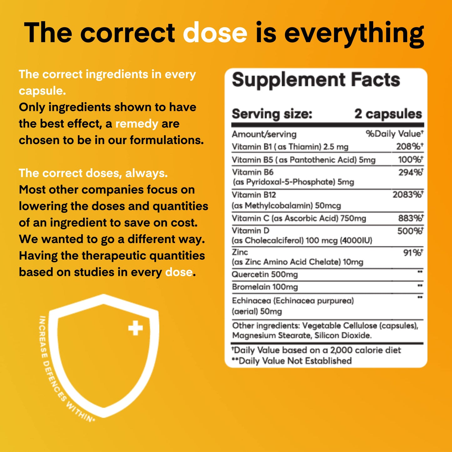 A Dose of Immunity: Quercetin, Vitamin C & Zinc – 7 in 1 Immune Defense (60 Count)
