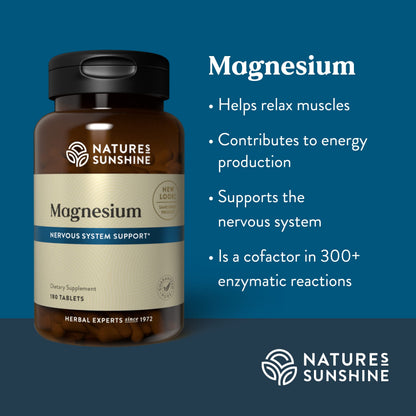 Nature's Sunshine Magnesium 250 mg - 180 Tablets | Supports Nervous & Structural Systems