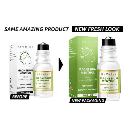 Magnesium Menthol Migraine Roll-On - Natural Fast-Acting Cooling Relief