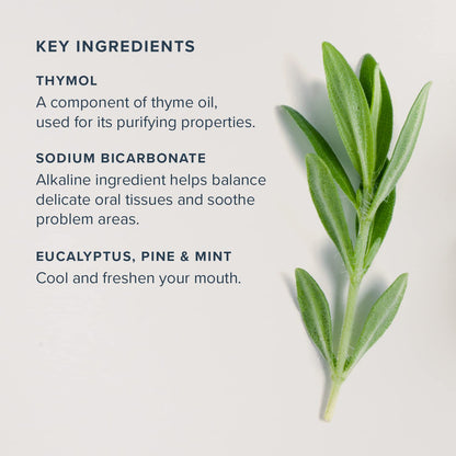 HERITAGE STORE Alka-Thyme Mouthwash - Alkaline Oral Care with Thymol & Eucalyptus - Cool Mint 16 FL OZ