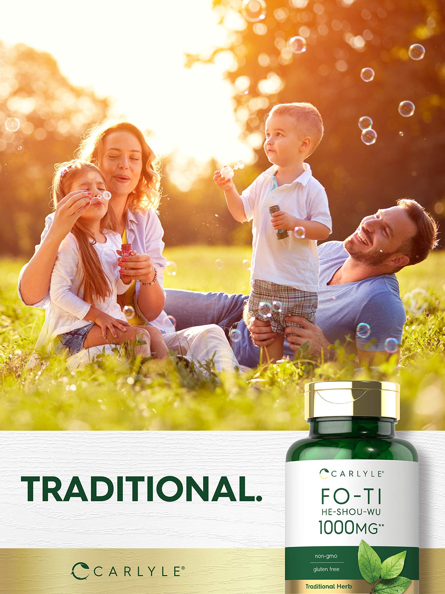 Carlyle Fo-Ti 1000mg – 180 Capsules | He-Shou-Wu Root | Traditional Herbal Supplement | Non-GMO & Gluten Free