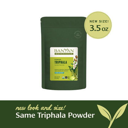 Banyan Botanicals Triphala Powder – Organic Digestion Supplement (Amla, Haritaki & Bibhitaki) – 3.5 oz – Non-GMO Vegan