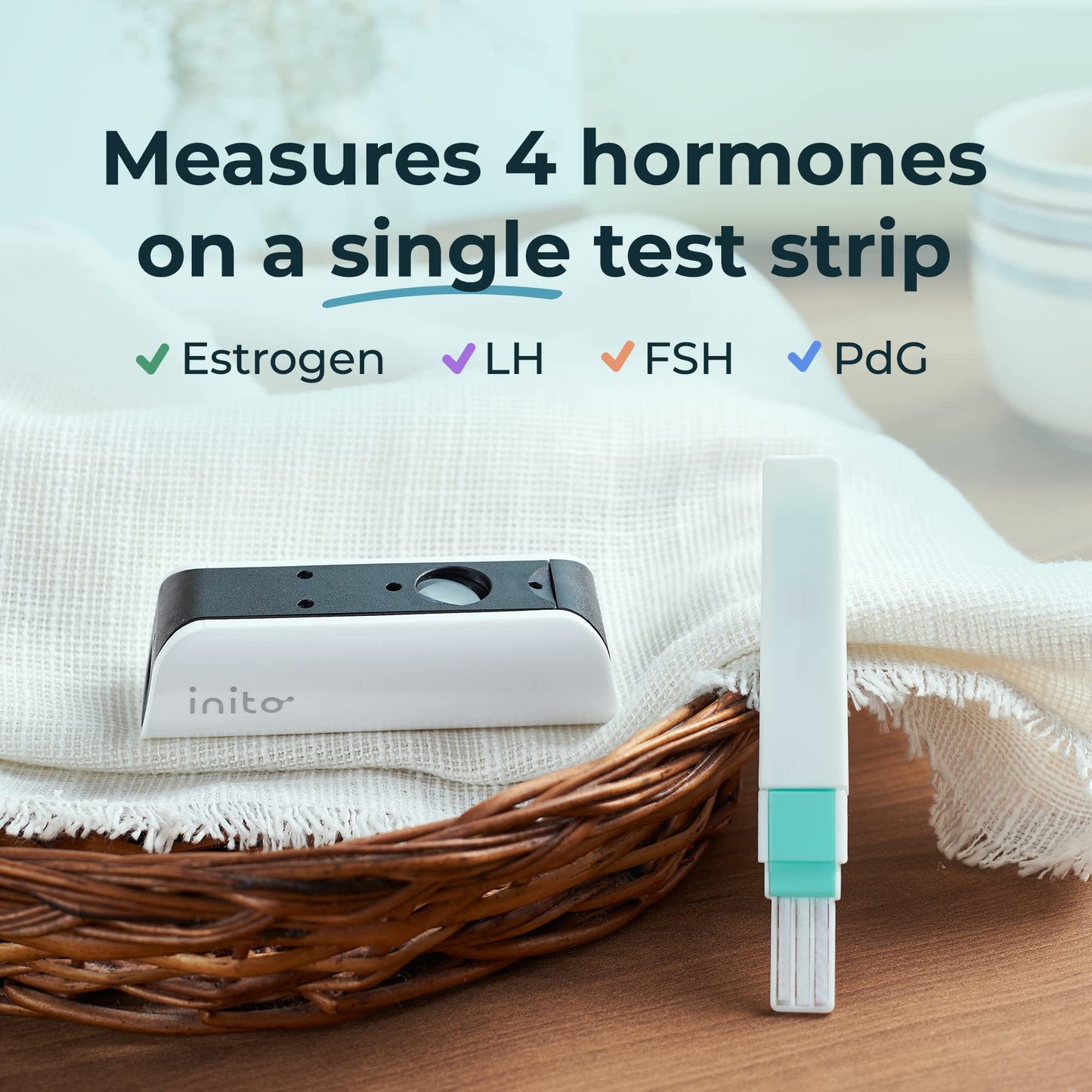 Inito Fertility Monitor & Hormone Tracker – Ovulation, 15 Strips, iPhone Xr/11