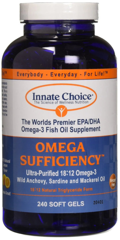 Innate Choice Omega Sufficiency Lemon 240 Capsules | Omega Supplement BritishVita | Premium UK Vitamins & Wellness Supplements