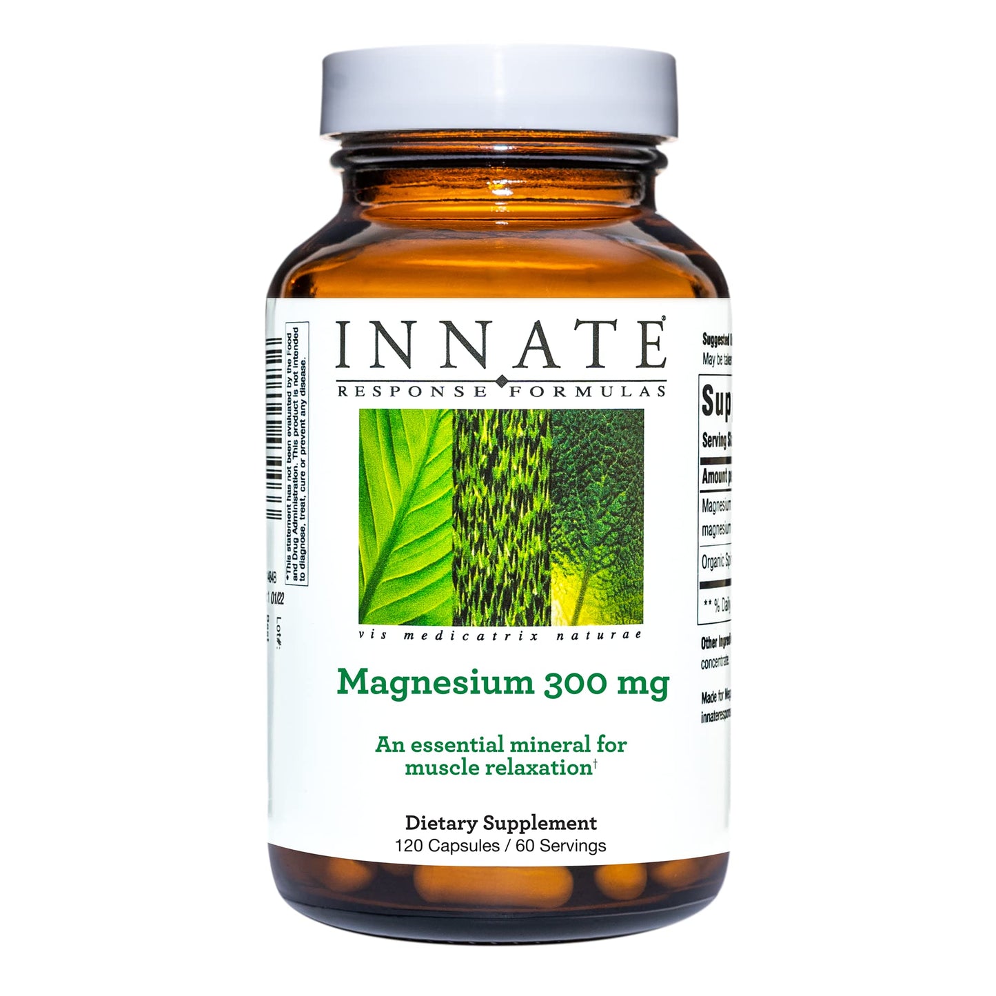 INNATE Magnesium 300 mg – Muscle Relaxation Supplement | Vegetarian & Gluten-Free | 120 Capsules (60 Servings)