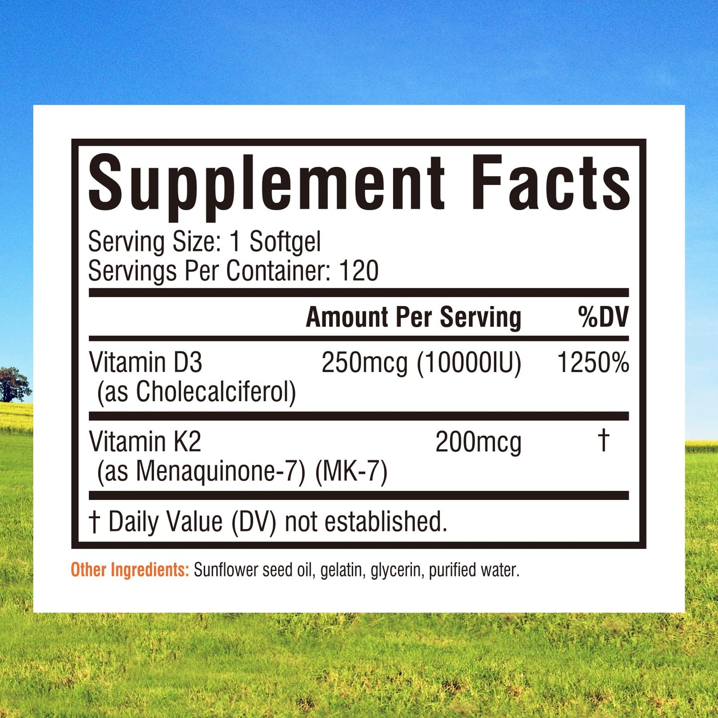 Innate Vitality D3 K2 Softgels — 10,000 IU D3 + 200 mcg MK-7 | Bone & Immune Health