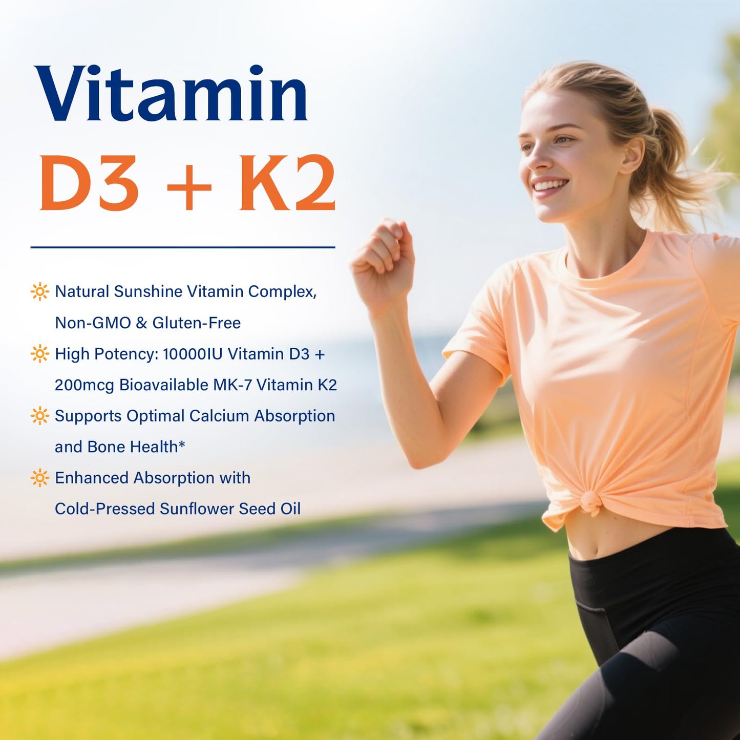 Innate Vitality D3 K2 Softgels — 10,000 IU D3 + 200 mcg MK-7 | 60 Softgels