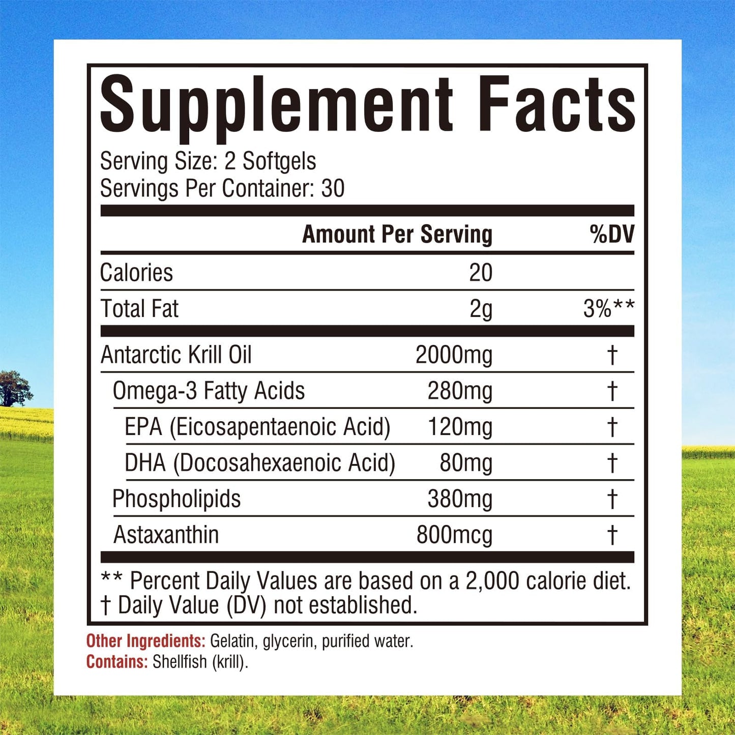 Innate Vitality Antarctic Krill Oil 2000mg | 60 Softgels | Omega-3 EPA/DHA