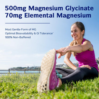 Innate Vitality Magnesium Glycinate 500mg | 70mg Elemental Mg | High Absorption | 120 Vegan Capsules
