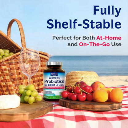 Innate Vitality Probiotics for Women - 50B CFU, 17 Strains, 60 Veggie Caps, Non-GMO, Prebiotics & Cranberry