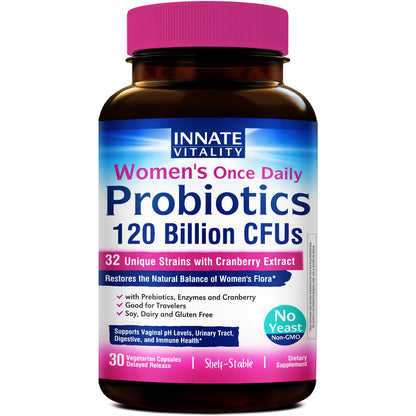 Innate Vitality Women's Probiotics – 120B CFU, 32 Strains, Once Daily