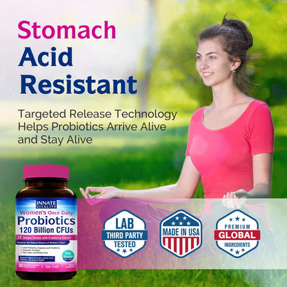 Innate Vitality Women's Probiotics – 120B CFU, 32 Strains, Once Daily