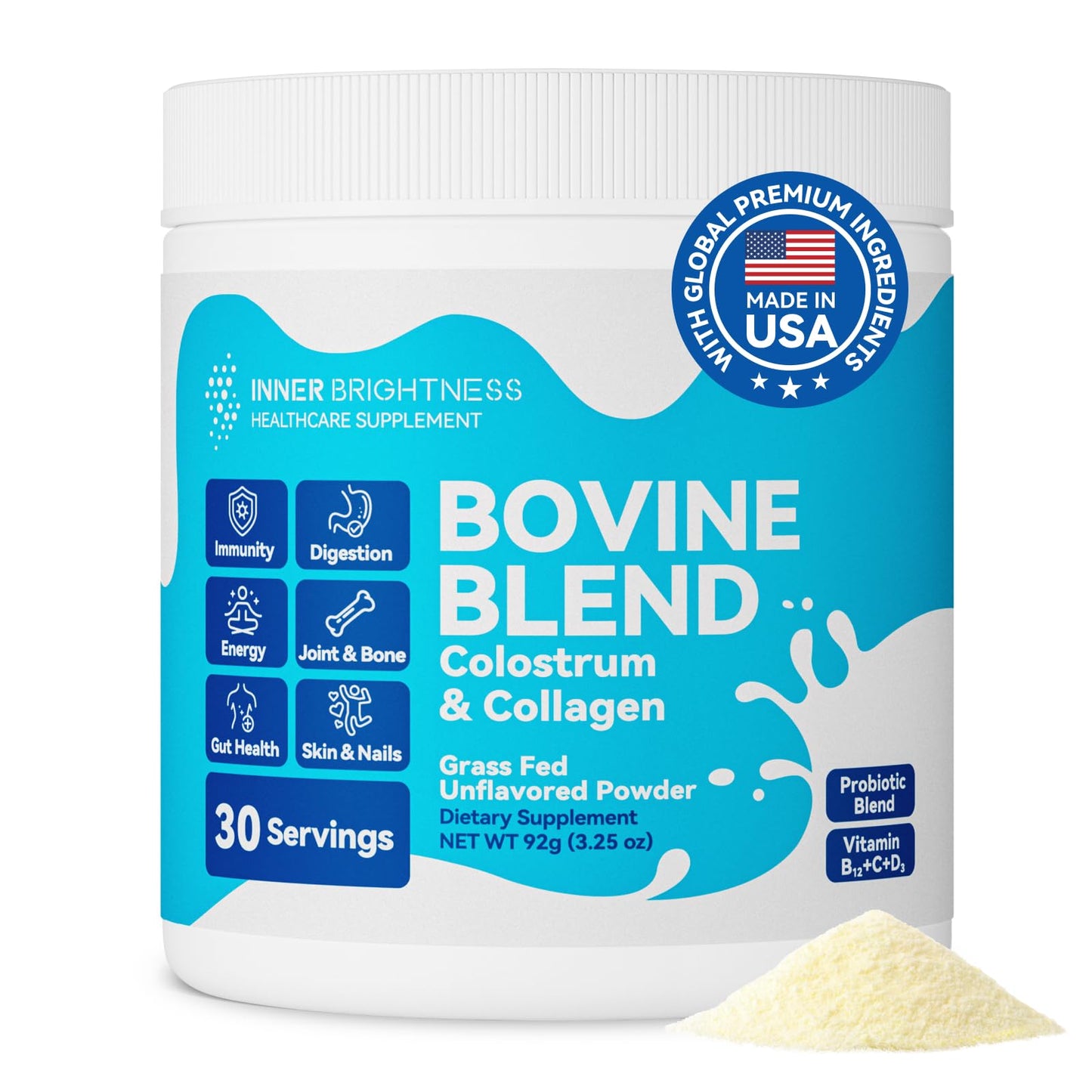 Inner Brightness Colostrum & Collagen Powder – Gut Health & Beauty (30 Servings)