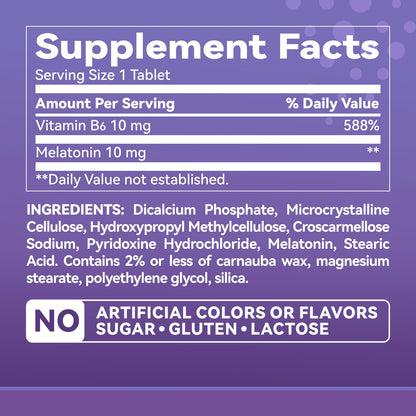 Inner Brightness Melatonin 10mg Tablets - Timed Release Sleep Aid | 200-Count