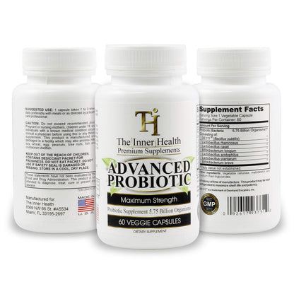 Inner Health Advanced Probiotics for Women & Men | Gut & Immune Support | 5.75B Cultures