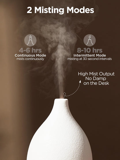 InnoGear 150ML Ceramic Oil Diffuser – Ultrasonic, Auto Off, 2 Mist Modes