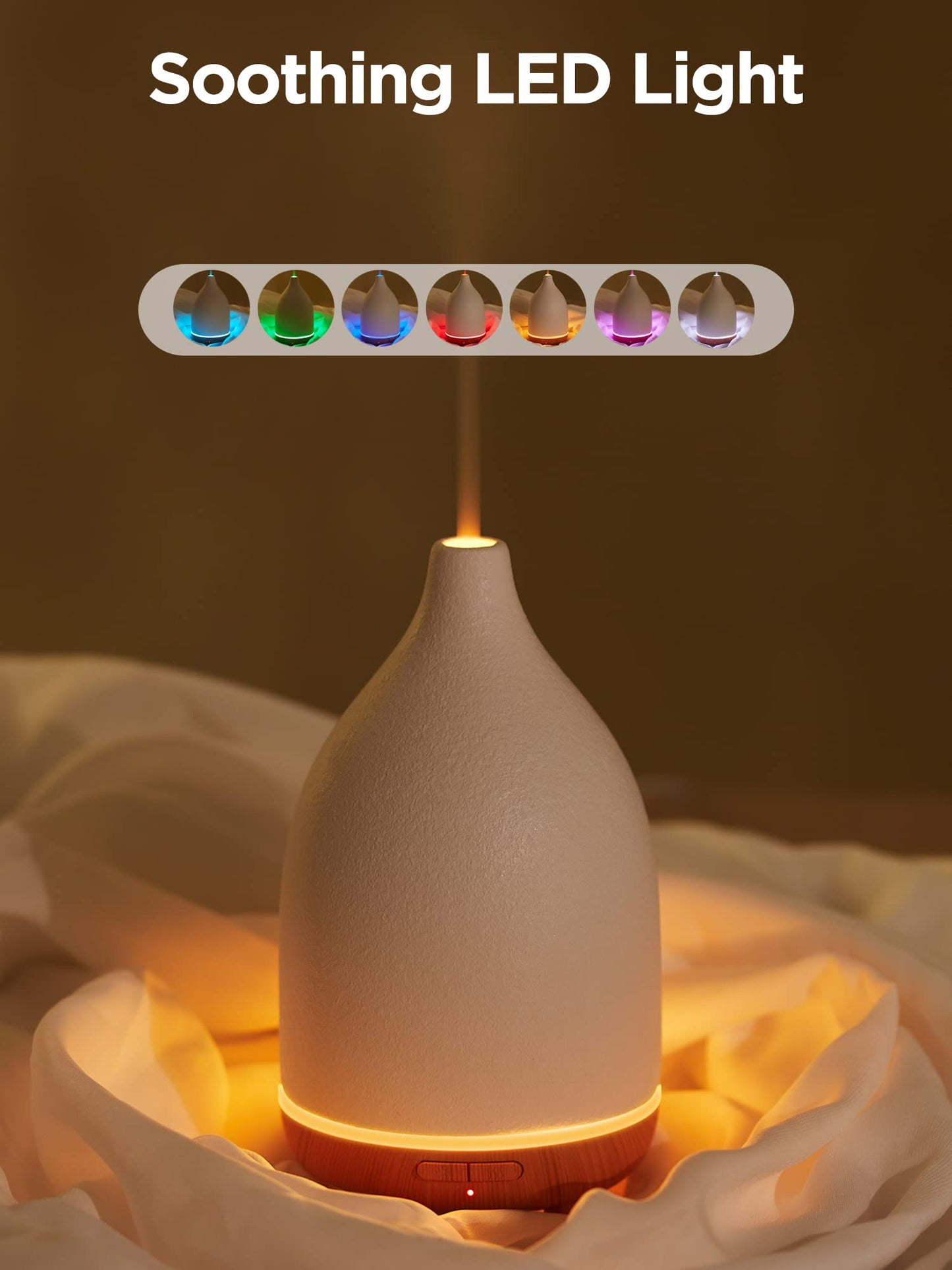InnoGear 150ML Ceramic Oil Diffuser – Ultrasonic, Auto Off, 2 Mist Modes