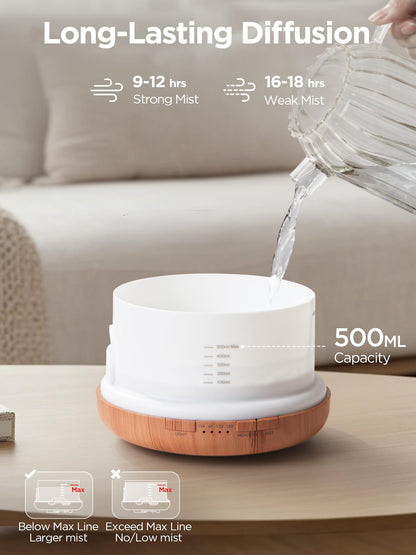 InnoGear Aromatherapy Diffuser & 10 Essential Oils Set - 500ml, Remote