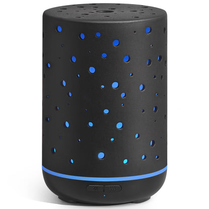 InnoGear 150ml Ceramic Essential Oil Diffuser – Ultrasonic Humidifier, 2 Mist Modes, Auto Off, Black