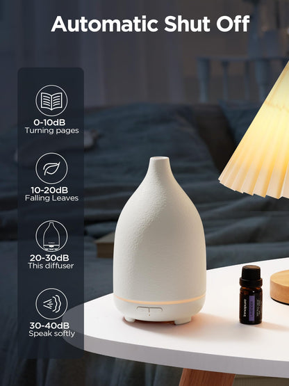 InnoGear 150ML Ceramic Oil Diffuser — Ultrasonic Mist, Auto Off, 2 Modes
