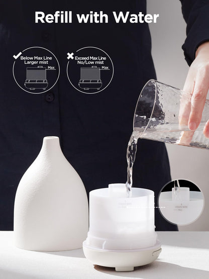 InnoGear 150ML Ceramic Oil Diffuser — Ultrasonic Mist, Auto Off, 2 Modes