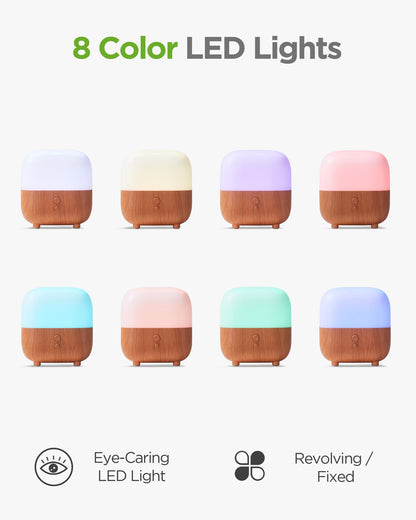 InnoGear 150ml Essential Oil Diffuser – 5-in-1 Aromatherapy Diffuser with 8 LED Colors for Home, Office & Desk