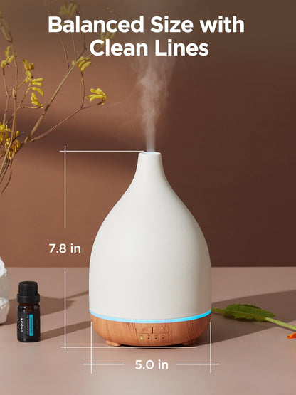 InnoGear 300ML Ceramic Diffuser for Essential Oils – 4 Timers, Auto-Off, Ultrasonic Cool Mist