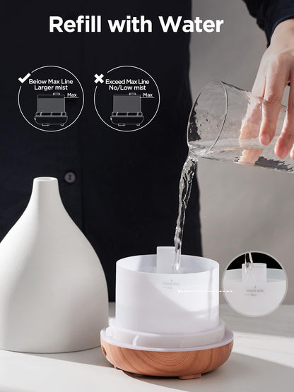 InnoGear 300ML Ceramic Diffuser for Essential Oils – 4 Timers, Auto-Off, Ultrasonic Cool Mist