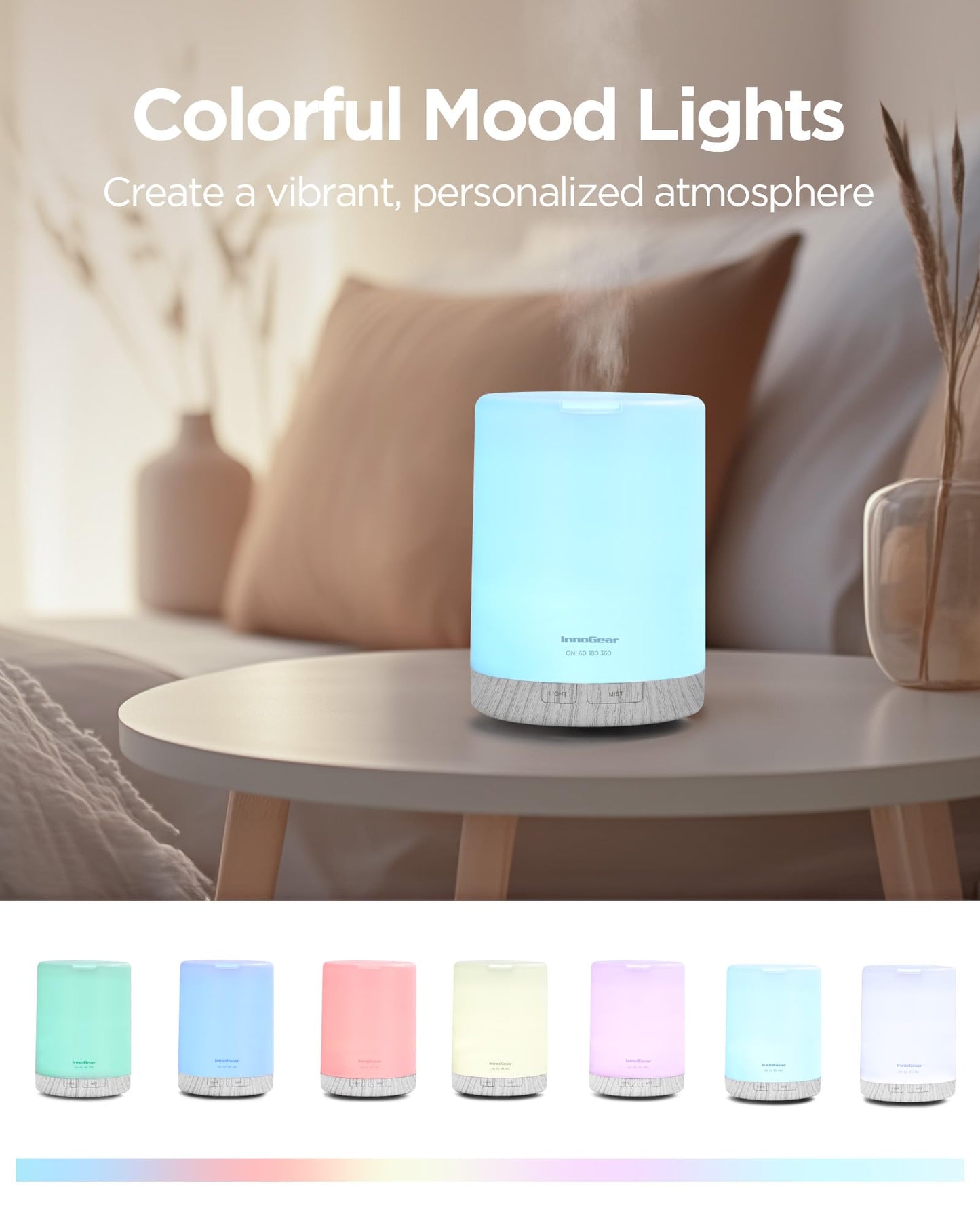 InnoGear 300ML Essential Oil Diffuser - 5-in-1 Ultrasonic Aromatherapy