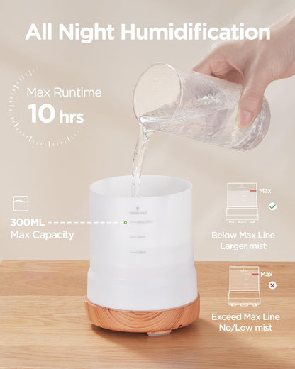 InnoGear 300ML Essential Oil Diffuser – 5-in-1 Ultrasonic, Auto-Off, Yellow